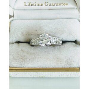 Kelly Herd Jewelry Sterling Silver Ring Scrolling Sides Clear Tourmaline Stone S